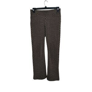 Lesley Evers Pants Womens Geometric Stretch High Waist Pull-On Size: S